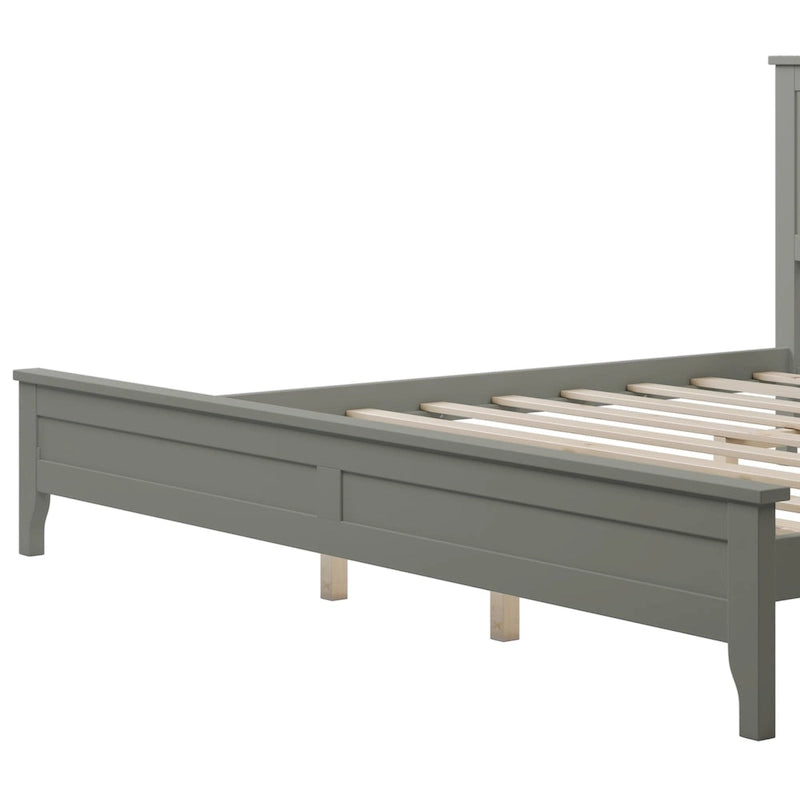 King Pine Platform Bed with Headboard & Slats