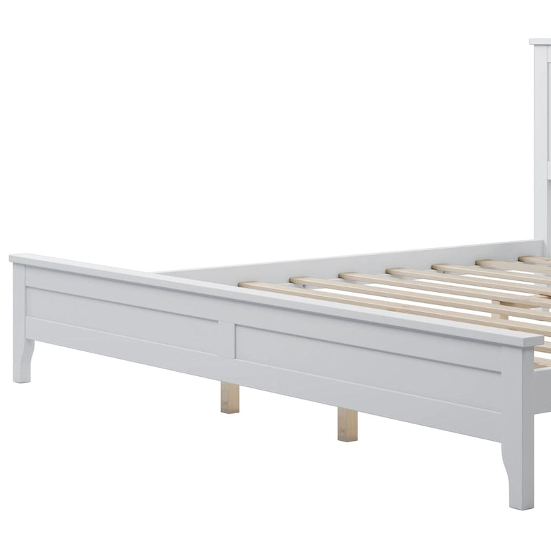 King Pine Platform Bed with Headboard & Slats