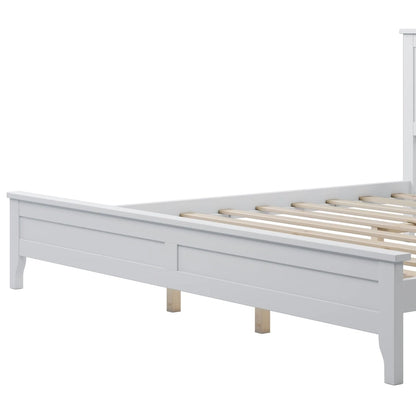King Pine Platform Bed with Headboard & Slats