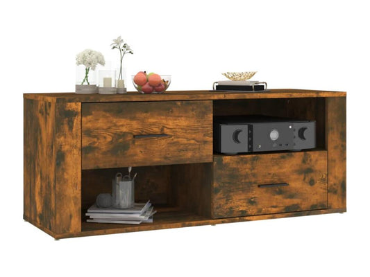 Brown Engineered Wood TV Stand, 100 x 35 x 40 cm