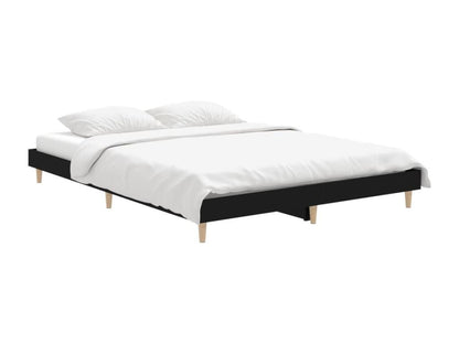 Black Engineered Wood Bed Frame, 135 x 190 cm