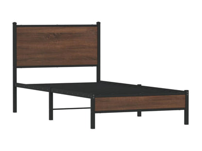 Brown Oak Wood Bed Frame, 90 x 190 cm - dlz1766457033950