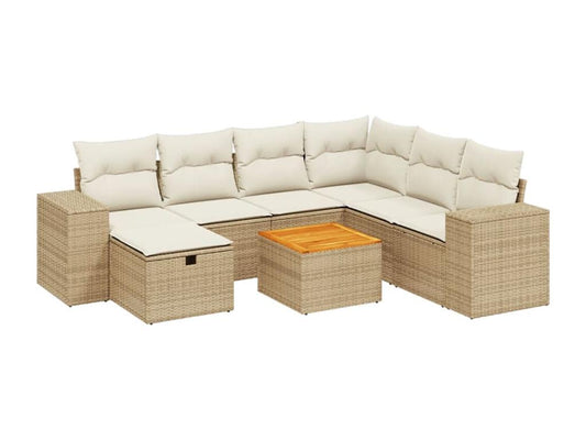Beige Woven Resin Wicker Outdoor Furniture Set - dlz1766457004591