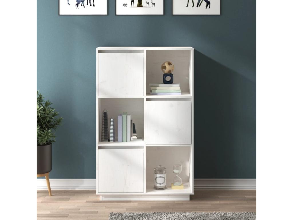 White Solid Wood Sideboard, 74 x 35 x 117 cm