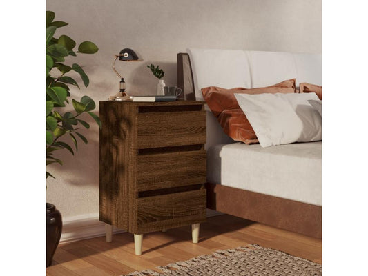 Brown Oak Wood Table, 40 x 35 x 69 cm