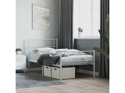 White Metal Bed Frame, 80 x 200 cm