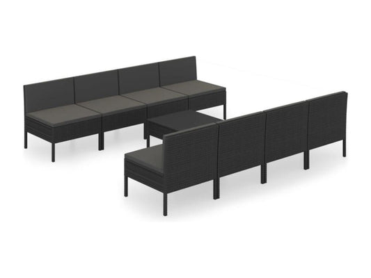 Black Woven Resin Wicker Outdoor Furniture Set - dlz1766456598498