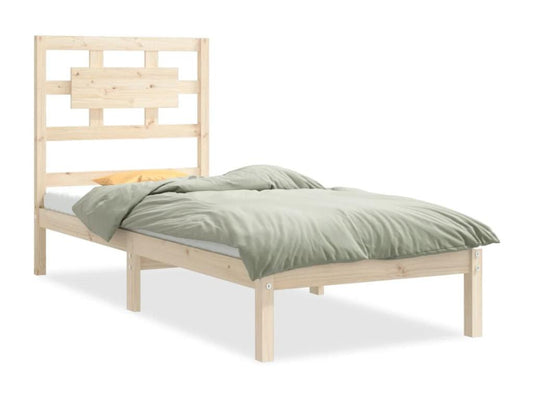 Brown Solid Wood Bed Frame, 75 x 190 cm