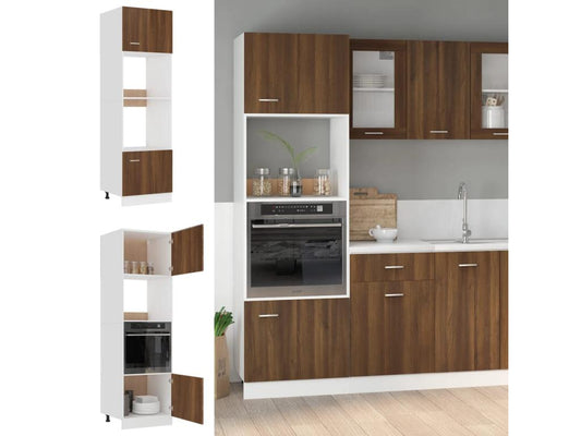 Brown Oak Wood Wardrobe, 60 x 57 x 207 cm