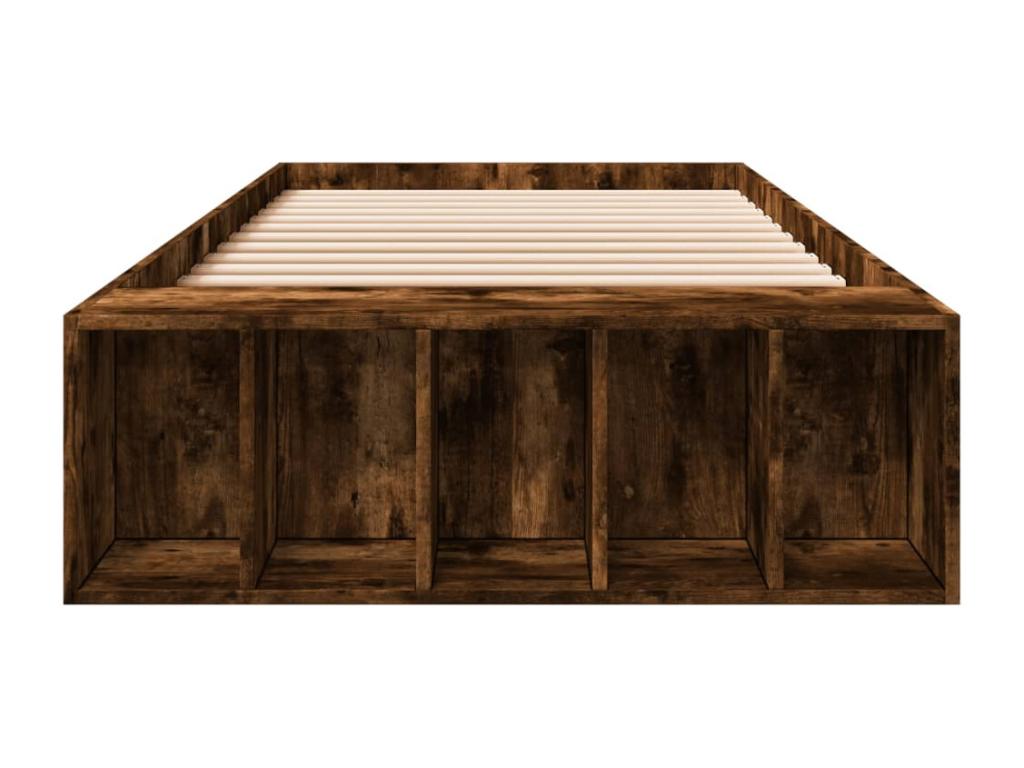 Brown Oak Wood Bed Frame, 75 x 190 cm