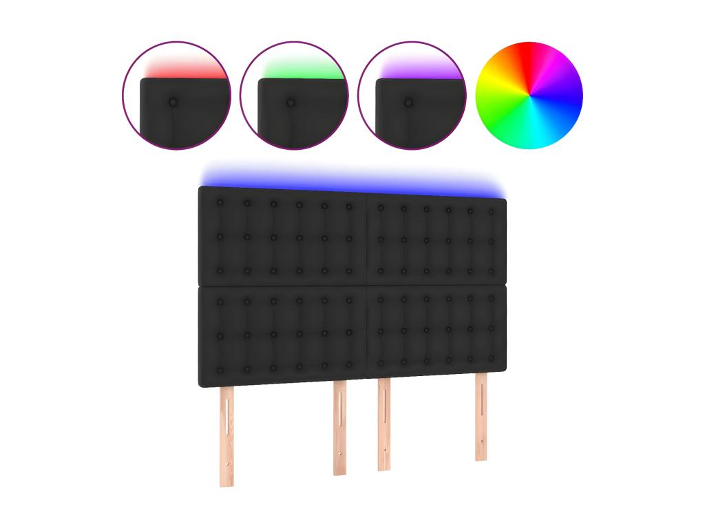 Black Faux Leather Home Furniture, 144 x 5 x 118 cm