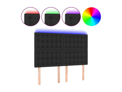 Black Faux Leather Home Furniture, 144 x 5 x 118 cm