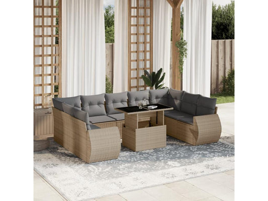 Beige Woven Resin Wicker Outdoor Furniture Set - dlz1766456730360