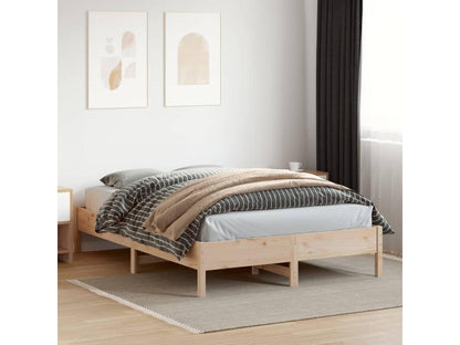 Brown Pine Wood Bed Frame, 120 x 200 cm