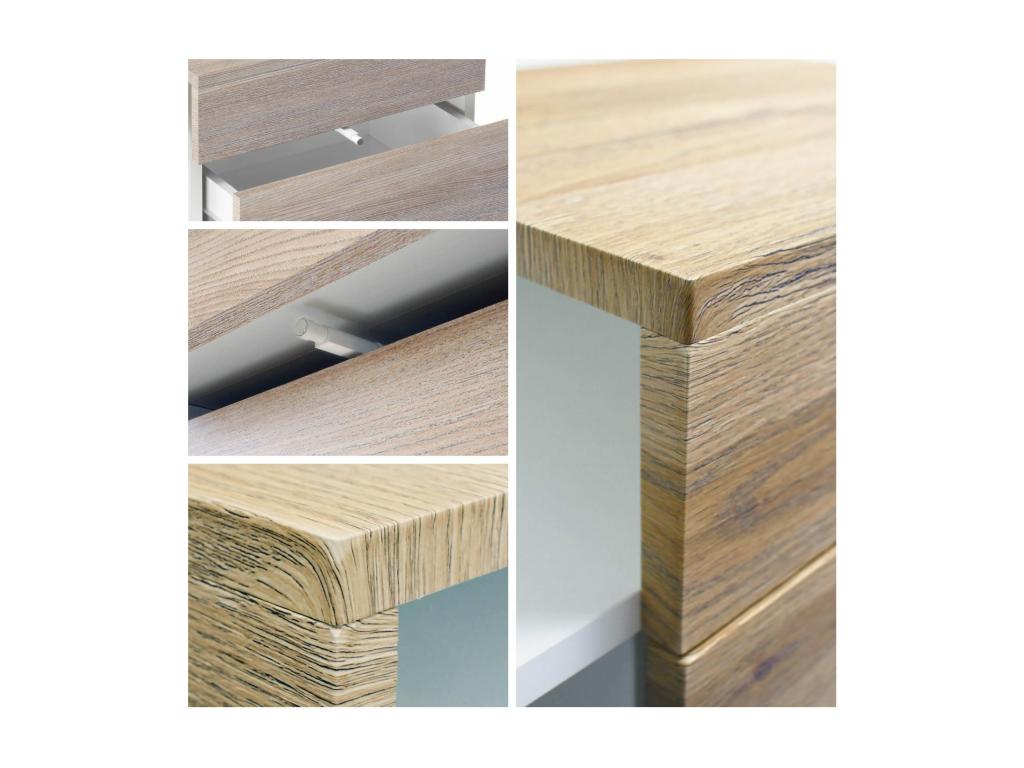 Black Oak Wood Table, 60 x 63 x 36 cm