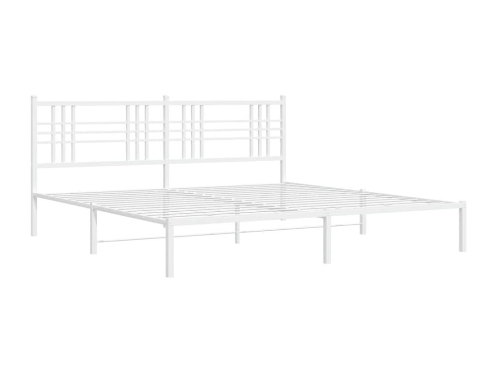 White Metal Bed Frame, 193 x 203 cm