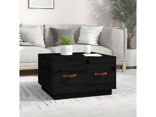 Black Solid Wood Coffee Table, 60 x 53 x 35 cm