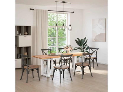 Brown Oak Wood Dining Table