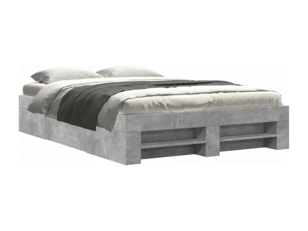 Gray Bed Frame, 140 x 200 cm