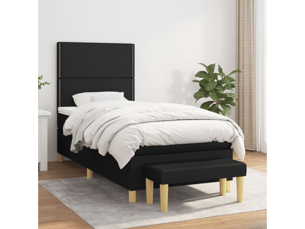 Black Fabric Mattress, 80 x 200 cm