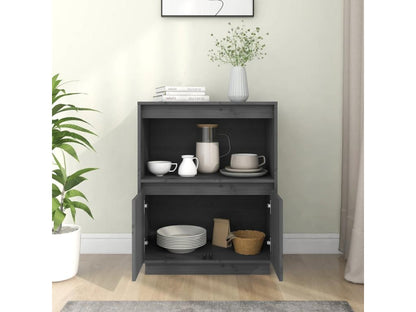 Gray Solid Wood Sideboard, 60 x 34 x 75 cm