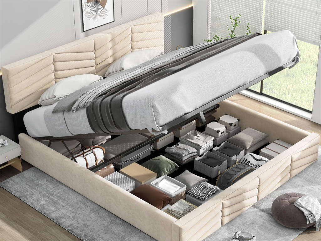 Beige Velvet Home Furniture, 160 x 200 cm