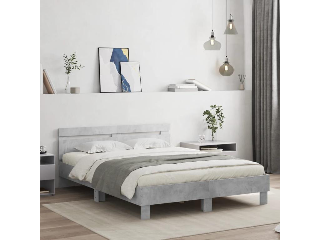 Gray Bed Frame, 140 x 200 cm - dlz1766457147513