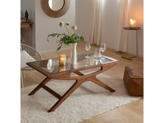Brown Glass Coffee Table