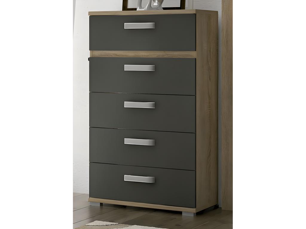 Anthracite Oak Wood Dresser