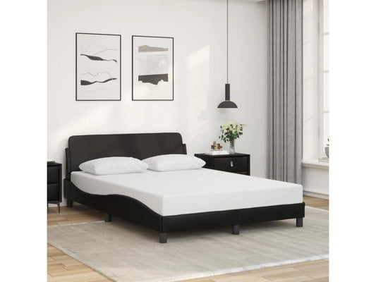 Black Faux Leather Bed Frame, 140 x 200 cm