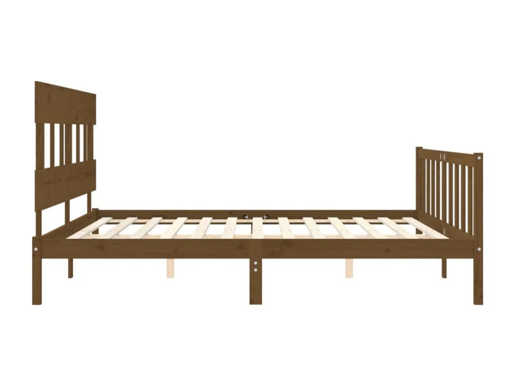 Brown Solid Wood Bed Frame, 200 x 200 cm - dlz1766456768675