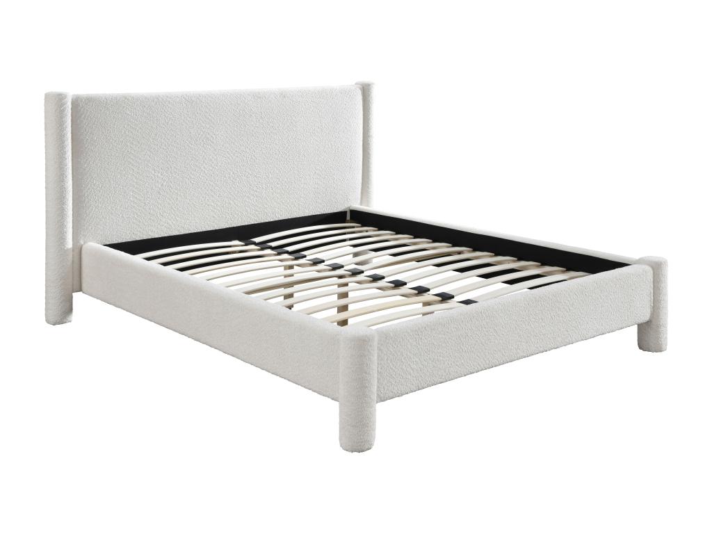 White Boucle Fabric Home Furniture, 140 x 190 cm