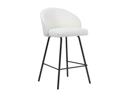 White Boucle Fabric Chair