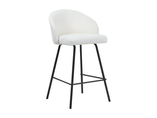 White Boucle Fabric Chair