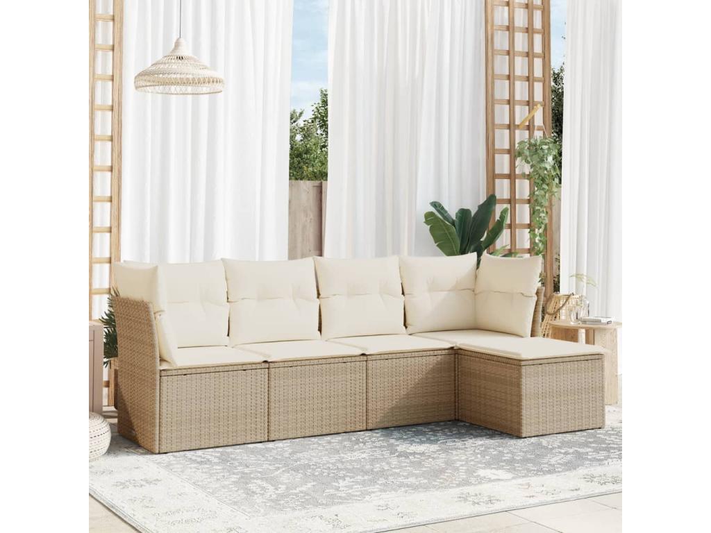 Beige Woven Resin Wicker Outdoor Furniture Set - dlz1766456875859