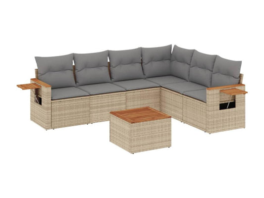 Beige Woven Resin Wicker Outdoor Furniture Set - dlz1766456841095