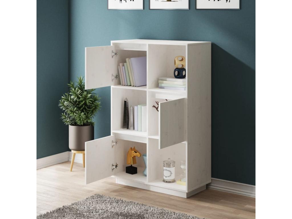 White Solid Wood Sideboard, 74 x 35 x 117 cm