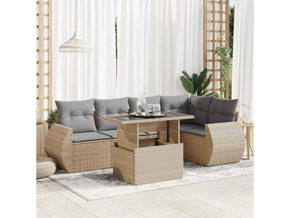Beige Woven Resin Wicker Outdoor Furniture Set - dlz1766456601375