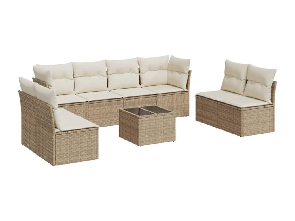 Beige Woven Resin Wicker Outdoor Furniture Set - dlz1766456433945