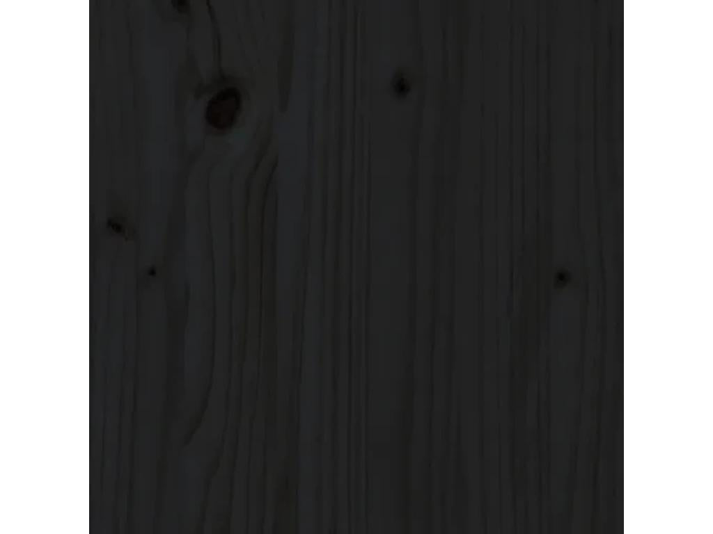 Black Solid Wood Bed Frame, 150 x 200 cm