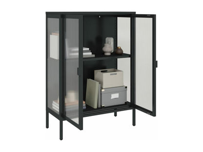 Black Glass Sideboard, 75 x 35 x 105 cm