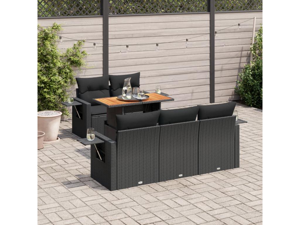 Black Woven Resin Wicker Outdoor Furniture Set - dlz1766457083413