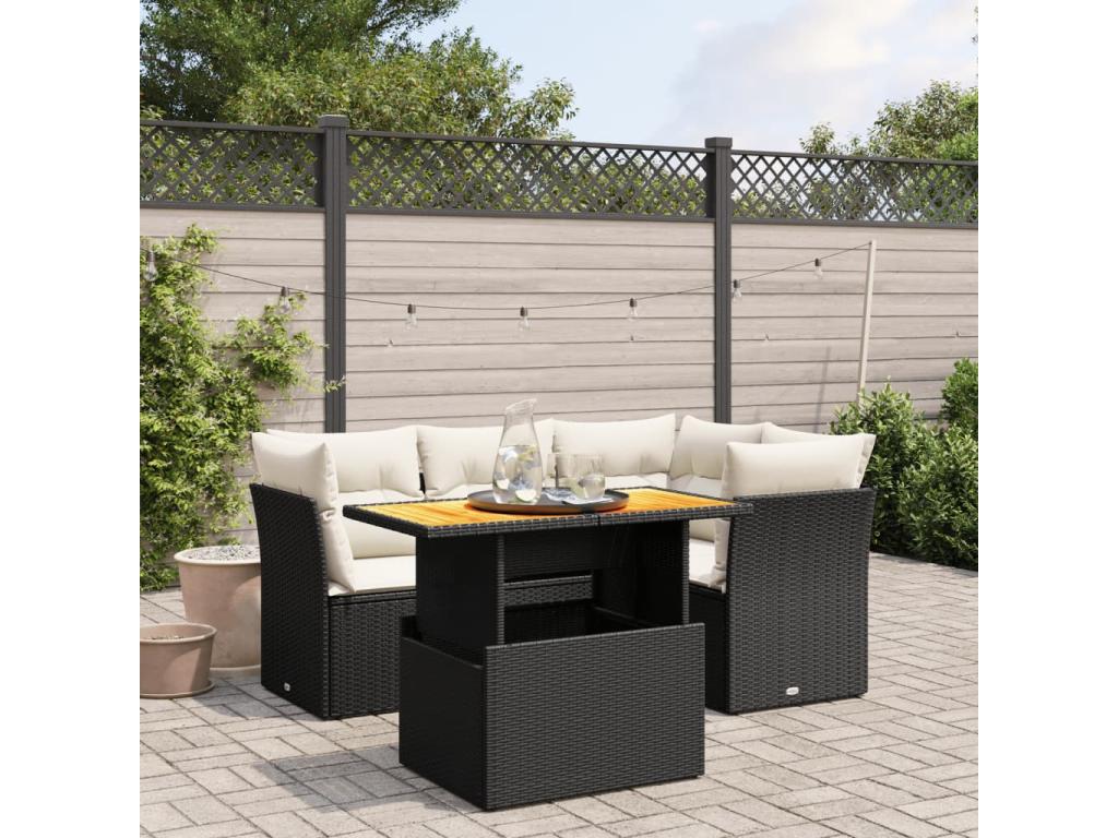 Black Woven Resin Wicker Outdoor Furniture Set - dlz1766456619253