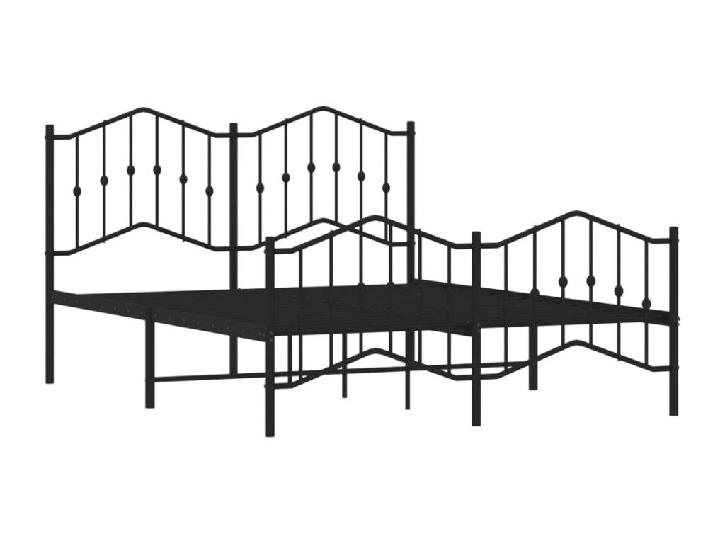 Black Metal Bed Frame, 140 x 190 cm