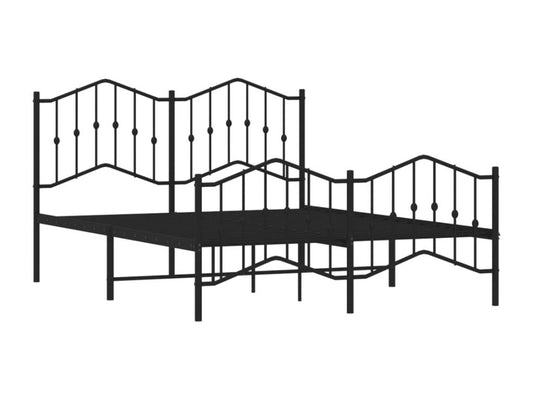 Black Metal Bed Frame, 140 x 190 cm