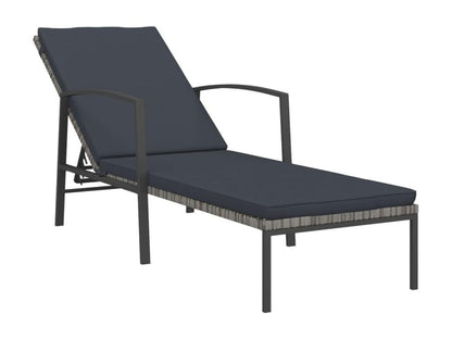Gray Woven Resin Wicker Chaise Lounge
