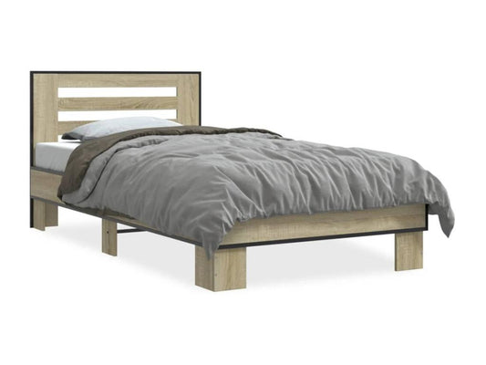 Natural Engineered Wood Bed Frame, 90 x 200 cm - dlz1766456667826