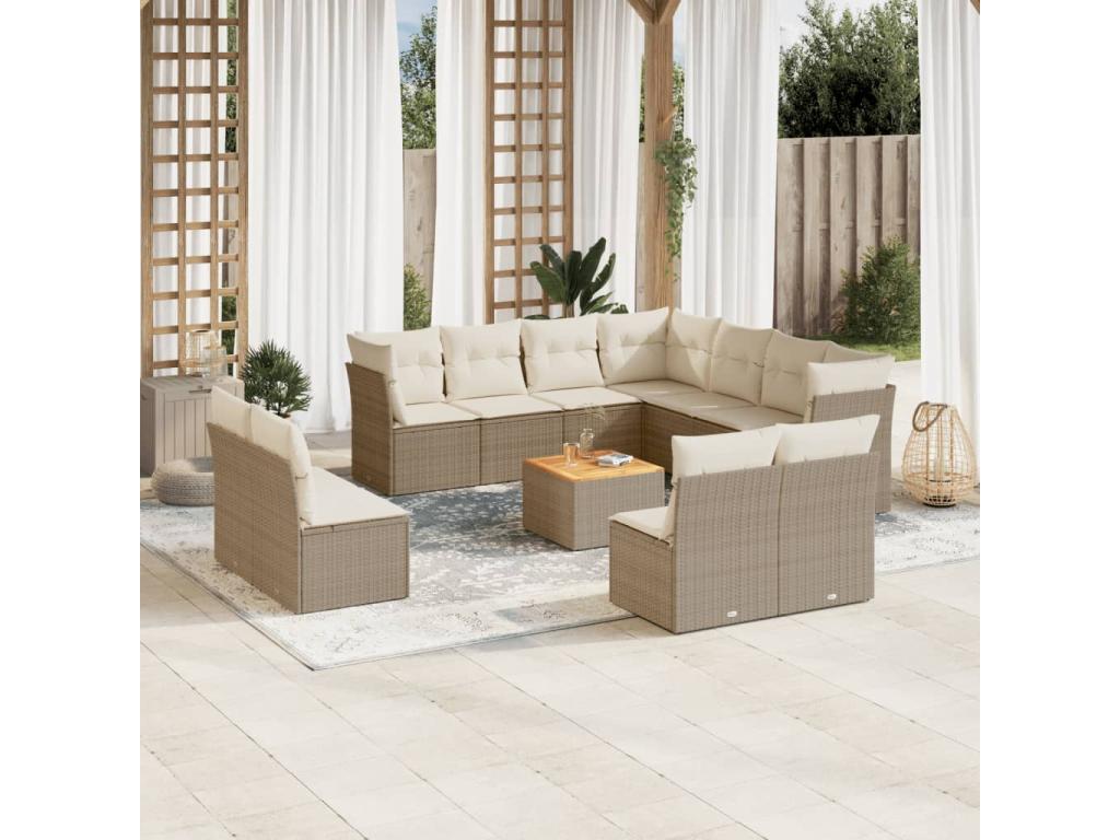 Beige Woven Resin Wicker Outdoor Furniture Set - dlz1766456870483