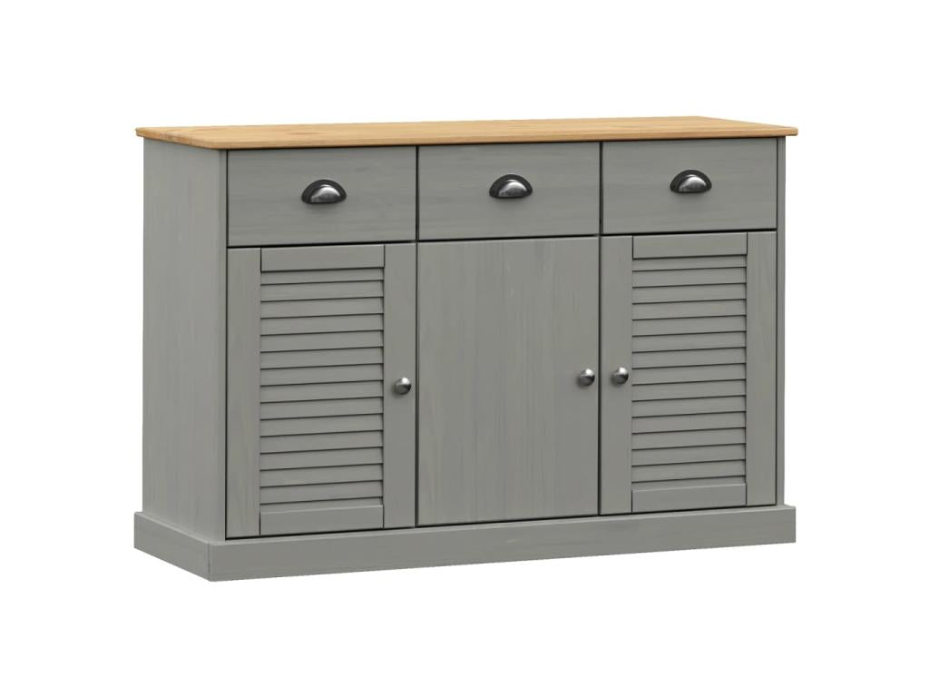 Gray Solid Wood Sideboard, 113 x 40 x 75 cm