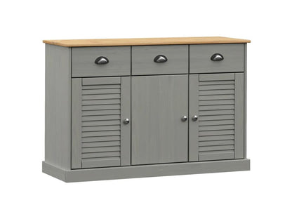 Gray Solid Wood Sideboard, 113 x 40 x 75 cm